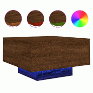 VidaXL Table basse avec lumières LED chêne marron 55x55x31 cm Modèle Atlas Infinite Métal - 836580