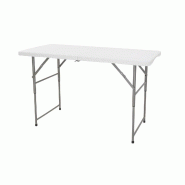 WellHome - Table pliante réglable en hauteur avec poignée 122 x 60 x 50-74 cm - blanc multi-matériau WH13678