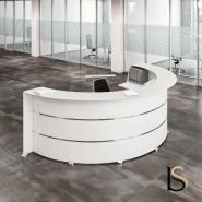 Banque d'accueil demi-lune Glass - Quadrifoglio. - Blanc, 357, Choisissez