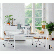 Bureau Bench 2 personnes Ogi U - MDD - 120, Blanc, Blanc, Non