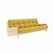 CANAPÉ 3 PLACES CONVERTIBLE INDIE STYLE SCANDINAVE FUTON MIEL COUCHAGE 130*190 CM.