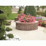Columbariums en demi-élévation - Prestige circulaire ouverture frontale avec plateau en granit et espaces floraux