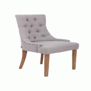 Décoshop26 - Chaise de salle à manger bureau ou coiffeuse capitonné en tissu gris FAL10058 - gris 3000350654851
