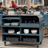 Desserte vaisselier d'extérieur Hana basse décor Gris