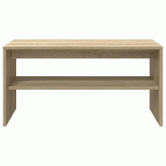 Helloshop26 - Meuble TV double fonction design scandinave 80 x 40 x 40 cm en bois d'ingénierie chêne sonoma 02_0051230 - Bois massif 3000236806619