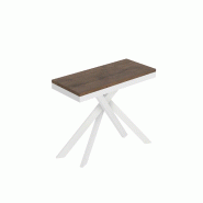 Itamoby Console Extensible 90X40/300 Cm Saki Evolution Noyer Structure Blanc - marron VE090COSAKBEV-NC-BI