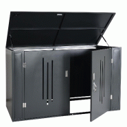 Mendler Garage à vélos pour 2 vélos HWC-K64, abri de jardin Coffre à vélos avec couvercle, verrouillable Métal 121x202x100cm, anthracite - gris