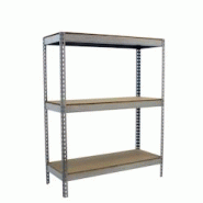 PROREGAL Étagère pour charges lourdes WOOD BEAST THREE | HxLxP 150x150x60cm | 3 niveaux | Charge du compartiment 600kg | Galvanisé - argenté méta PROREGAL Étagère pour charges lourdes WOOD BEAST THREE | HxLxP 150x150x60cm | 3 niveaux | Charge du compartiment 600kg | Galvanisé - argenté méta
