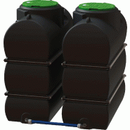 Récupérateur d'eau de pluie hors sol 1600 l tout équipé - Cuve polyéthylène - Noir - Garantie 5 ans