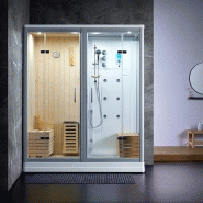 SAUNA DOUCHE HAMMAM BOREAL® SH180-G BLANC GAUCHE