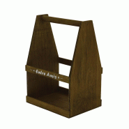 Serviteur bois 6 bières Entre Amis 20x15x8.5 CM - Serviteur bois 6 bières Entre Amis 20x15x8.5 CM -