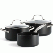 Set 3 pièces Copenhagen -  Noir Rond Céramique Greenpan - noir céramique 4895156692348