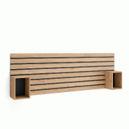 SKRAUT HOME Tête de lit, 214x70x3, Lit 120,135,140,150,160 cm, Panneaux Muraux, Chêne - beige Bois manufacturé 473_1
