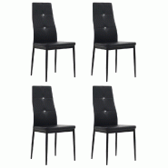 VidaXL Chaises à manger lot de 4 noir similicuir Modèle Zermoniax - 246188