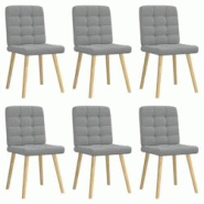 VidaXL Chaises à Manger Lot De 6 Gris Clair Tissu - gris 8721158569066 VidaXL Chaises à Manger Lot De 6 Gris Clair Tissu - gris 8721158569066
