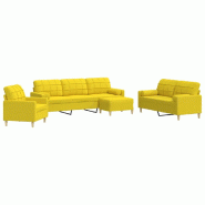 VidaXL Ensemble de canapés 4 pcs repose-pied et coussins décoratifs Modèle Wolfram - 3278316