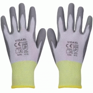 Vidaxl gants de travail pu 24 paires blanc et gris taille 10/xl 131380