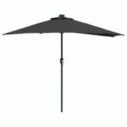 VidaXL Parasol de jardin Noir 294 x 150 x 224 cm Polyester et Acier Modèle Zephyr Sud - 42003273