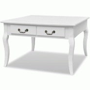 VidaXL Table basse avec 4 tiroirs Blanc  Modèle Atlas Studio - 242436