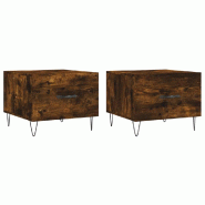 VidaXL Tables basses 2 pcs chêne fumé 50x50x40 cm bois d'ingénierie Modèle Aero Panorama Soleil - 829391