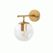 WellHome - Applique murale Baikal couleur or brillant 15 x 24 x 24 cm - doré métal WH3353