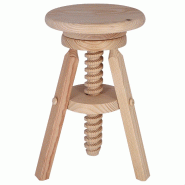 Aranaz MUEBLEAR - Tabouret pivotant bas en pin non verni - beige 17003