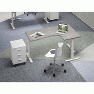 Bureau droit professionnel compact ergonomique en bois blanc - Alérion - 160x120 ou 180x120 cm Bureau droit professionnel compact ergonomique en bois blanc - Alérion - 160x120 ou 180x120 cm