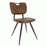 Chaise KAREL Marron en simili cuir style bistrot pour intérieur - TIGAONE - gris 3701680320477 Chaise KAREL Marron en simili cuir style bistrot pour intérieur - TIGAONE - gris 3701680320477