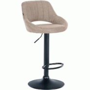 CLP Tabouret de bar Milet en Tissu et Pied métal Taupe/Noir - gris textile 321286 CLP Tabouret de bar Milet en Tissu et Pied métal Taupe/Noir - gris textile 321286
