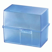 HAN Boîte à fiches DIN A7, avec couvercle, pour 300 fiches, coloris bleu translucide - 4012473977181 HAN Boîte à fiches DIN A7, avec couvercle, pour 300 fiches, coloris bleu translucide - 4012473977181