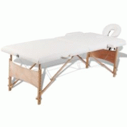 Helloshop26 - Table pliable de massage blanc 2 zones avec cadre en bois crème 02_0001874 - 3000089611538 Helloshop26 - Table pliable de massage blanc 2 zones avec cadre en bois crème 02_0001874 - 3000089611538