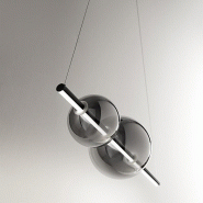 Lustre Suspension Fufi Led En Métal Et Verre Soufflé Par Ondaluce 45W Dimmable 4000K Noir - noir 8053488027061