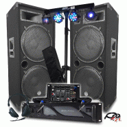 Pack Sono BM SONIC Ampli 4000W, Enceintes LSC215 4x38cm - 2x2000W, Table de Mixage, Euphoria Portique + 48 effets lumière - 3666638038548
