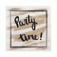 Papstar Serviettes 300, 3 couches pliage 1/4 33 cm x 33 cm Party Time - doré papier 89222