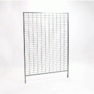 Présentoir grille cadre 187x120cm - gris martelé - structure robuste en acier - polyvalence de présentation