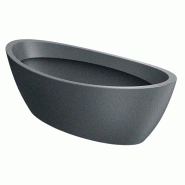 Prosperplast - Pot en polyéthylène rotomoulé 16 L 60x28x20 cm, granit - Aria Oval ETHICK - gris ZA6243