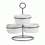 San Ignacio VESSIA - Bols ronds en porcelaine 250ml avec support - blanc porcelaine SANR476