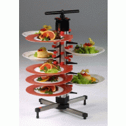 Empileur assiettes - Rotatif - 24 assiettes - Ø380mm - 360x360x760mm - Saro - 4017337870172