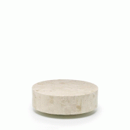 Stones Tour 1 Table Basse  (85X85X28H) En Pierre Fossile Beige - beige 8033959236291