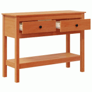 Table console Cire marron 100 x 35 x 75 cm Pin massif Modèle Aero Évasion Pro - 8721364616202