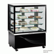 Tecfrigo Vitrine aluminium positive ventilée 380 Litres 2 portes coulissantes vitrées, spécial chocolat, noire, sur roulettes, 400 W, 220 - noir 36