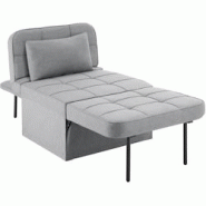 Tectake Fauteuil de relaxation PONTO 4-en-1 réglable sur 6 positions - gris clair - 406066 - gris plastique 406066 Tectake Fauteuil de relaxation PONTO 4-en-1 réglable sur 6 positions - gris clair - 406066 - gris plastique 406066