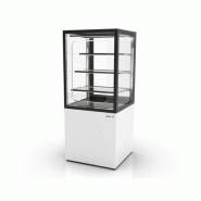 Vitrine neutre INTEGRA sur base - 600 mm - 4 niveaux - H1400 mm - IN60/80-140N | Sayl Barcelona- Accès Grab & Go - blanc 674005070421
