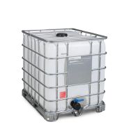 266159w - cuve ibc, patin en acier, 1000 litres, ouverture dn150, sortie dn 80