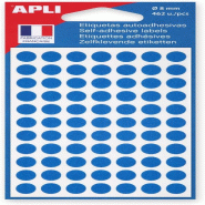 Apli Lot de 5 Etui de 462 pastilles adhésives bleues, diam. 8 mm (6 feuilles / cdt) - 111832