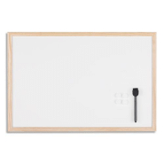 Bi-office tableau blanc magnétique, surface en acier laqué, cadre en bois de pin. Format 60x40 cm