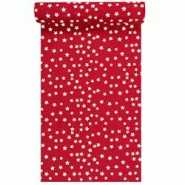 Chemin de table en tissu 28x400cm blanc starlight fond rouge (16 unités) MESA BELLA - rouge polyester 3701168947288 Chemin de table en tissu 28x400cm blanc starlight fond rouge (16 unités) MESA BELLA - rouge polyester 3701168947288