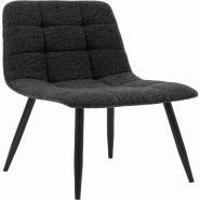 CLP Chaise de Salle à Manger Antibes Tissu Teddy Tissu HBT: 84x45x55 cm Gris foncé - gris textile 327724