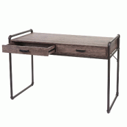 Décoshop26 - Bureau table d'ordinateur design industriel 75x120x60cm aspect chêne marron 04_0001445 - marron 3000498932699 Décoshop26 - Bureau table d'ordinateur design industriel 75x120x60cm aspect chêne marron 04_0001445 - marron 3000498932699