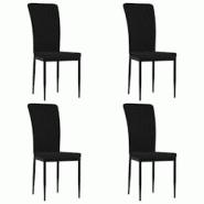 Décoshop26 - Set de 4 chaises de salle à manger design moderne en tissu velours noir cadre en fer DEC025649 - noir 3000255368259 Décoshop26 - Set de 4 chaises de salle à manger design moderne en tissu velours noir cadre en fer DEC025649 - noir 3000255368259